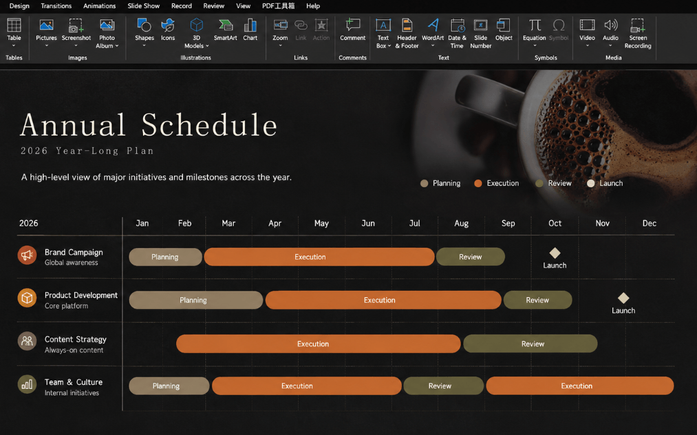 Annual Monthly Schedule Slide