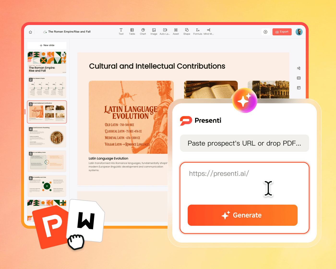 AI for converting Research papers to Slides