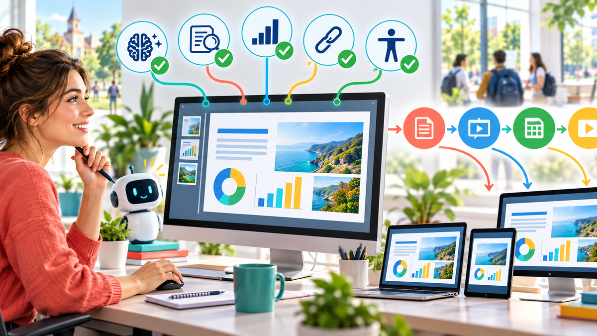 Contrôle humain d'une présentation IA avant export sur plusieurs formats et appareils