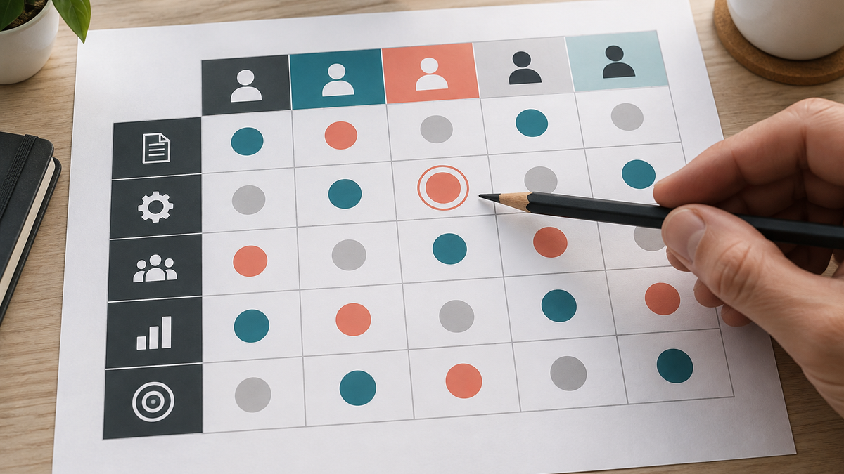 Matrice RACI professionnelle simplifiée avec responsabilités clairement différenciées