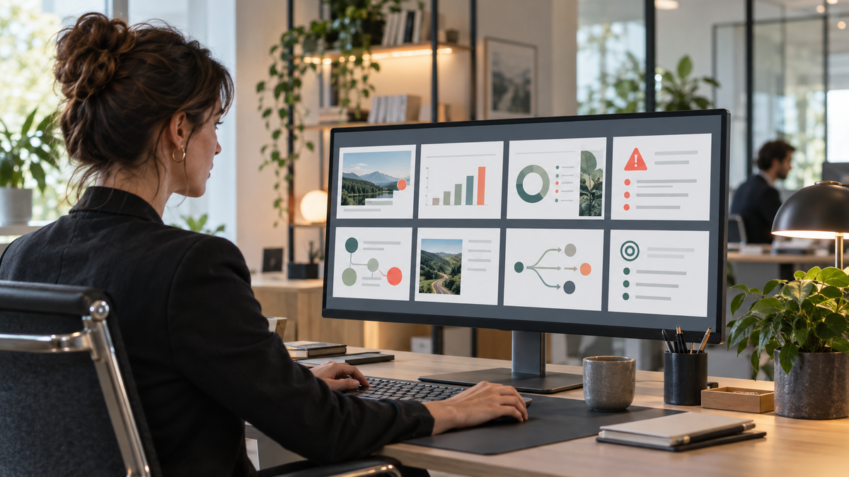 Structure numérique de huit pages pour un rapport hebdomadaire PowerPoint