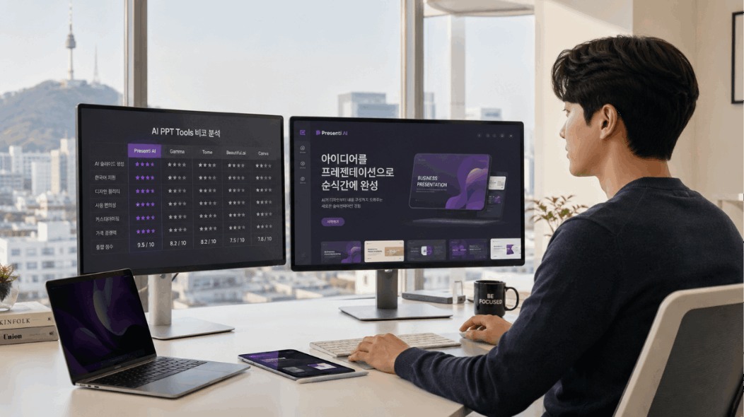 AI PPT 프레젠티 비교: 나에게 딱 맞는 AI 프레젠테이션 제작 도구 찾기