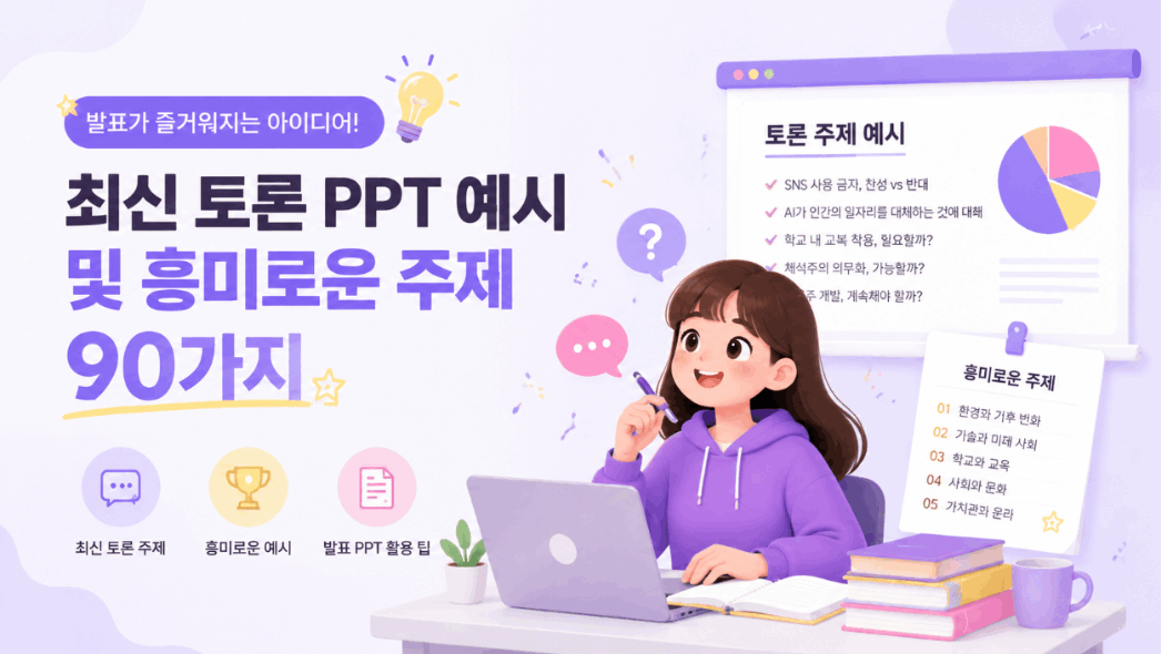 [최신] 토론 PPT 예시 및 흥미로운 토론 주제 추천 90가지