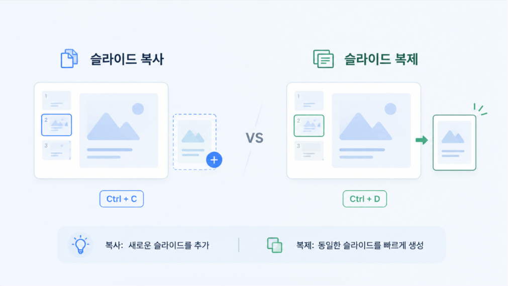 슬라이드 복제와 복사 차이