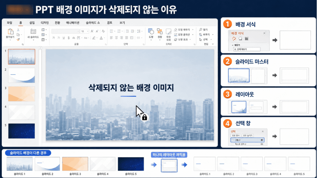 슬라이드 마스터 배경 서식 변경