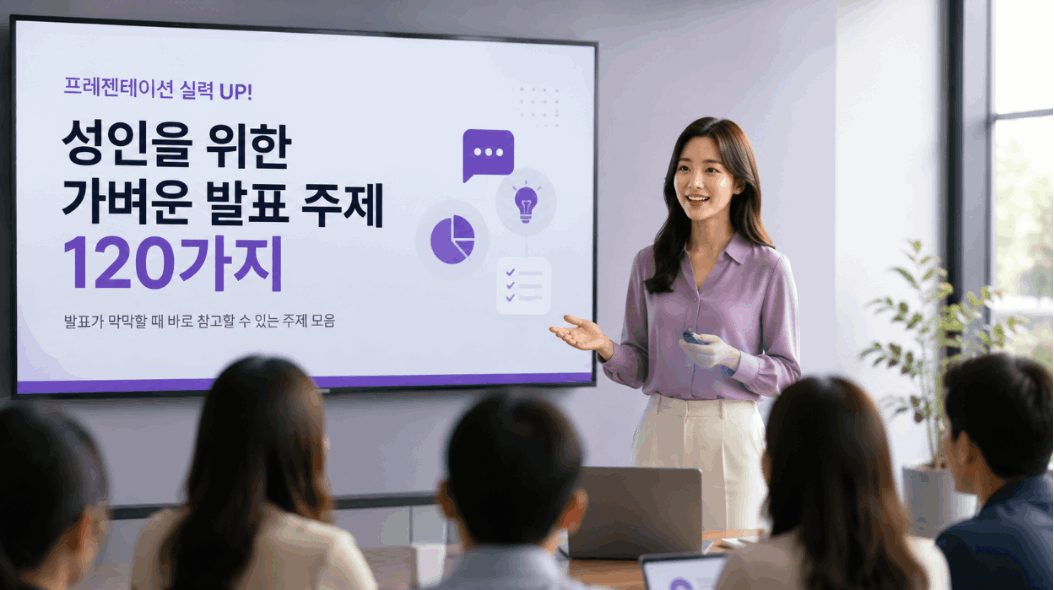 프레젠테이션 주제 추천 120가지 | 성인을 위한 가벼운 발표 주제