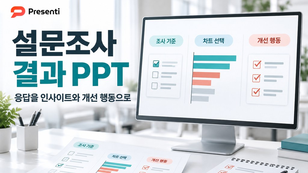 설문조사 결과 PPT, 응답 수에서 개선 행동까지 연결하는 구성법