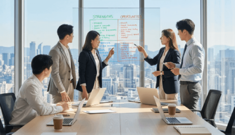 실무에 바로 쓰믐 전략적 SWOT 분석 PPT 무료 템플릿 확용 가이드