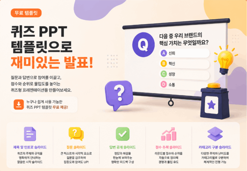 퀴즈 PPT 템플릿 무료